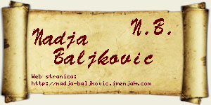 Nadja Baljković vizit kartica